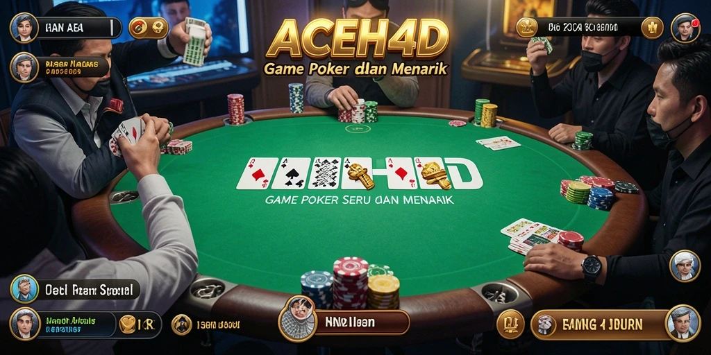 Gameplay ACEH4D yang menegangkan dan menantang di meja Poker.