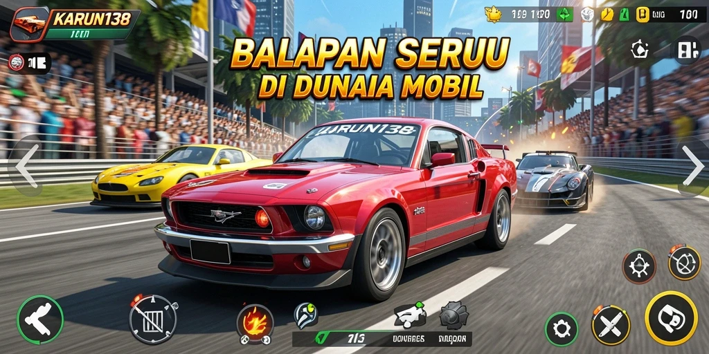 Tampilan menarik gameplay balapan mobil di KARUN138.