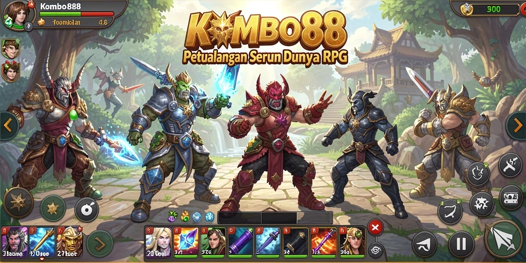 Screenshot KOMBO88 menampilkan aksi pertarungan yang penuh semangat dalam dunia RPG.
