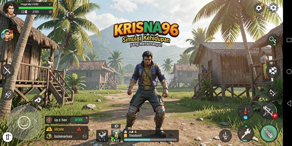 Tampilan gameplay KRISNA96 yang penuh warna dan interaktif.