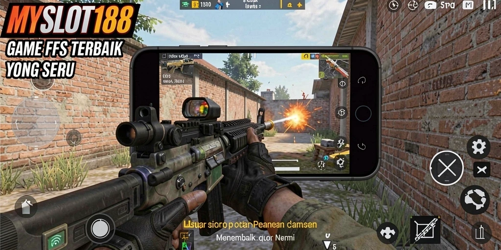 Tangkapan layar MYSLOT188 menampilkan aksi seru dalam gameplay FPS.