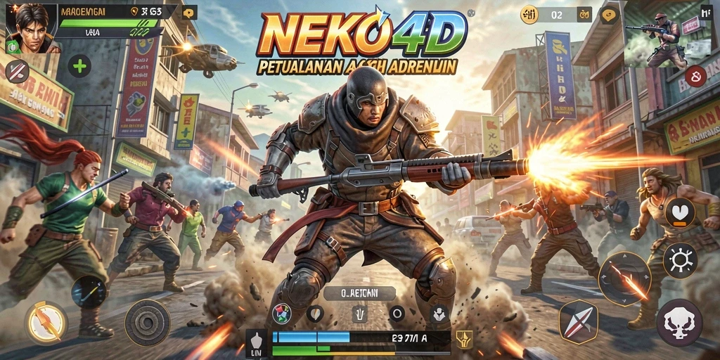 Screenshot gameplay NEKO4D menampilkan aksi seru dan karakter dinamis.