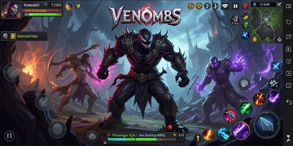 Menggambarkan pertarungan mendebarkan dalam VENOM889 dengan aksi yang intens.
